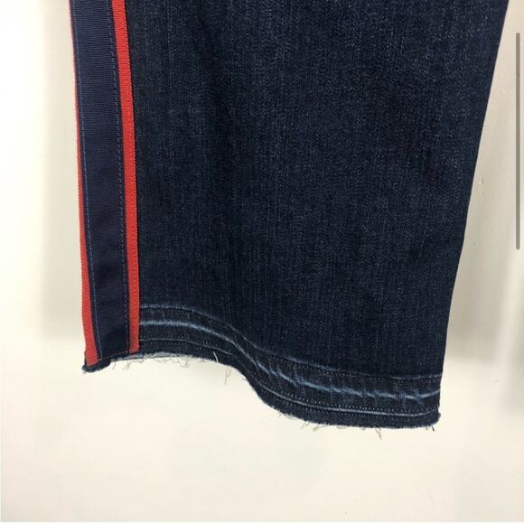 NWT Veronica beard Carolyn baby boot cut cropped jeans with red trim - Picture 4 of 8